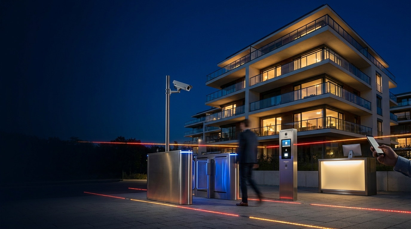 Sistemas de seguridad y administración de un condominio operando de forma aislada